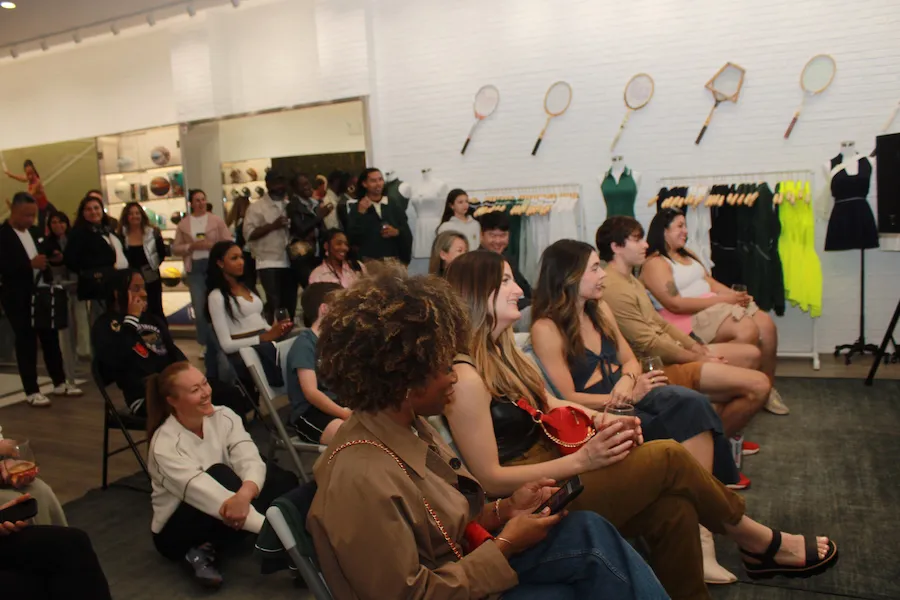 The crowd watching Osiris speak at an event.